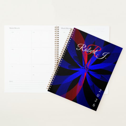 Blauwbes Kleur Centrum Geometrische Spiraal Planne Planner (Display)