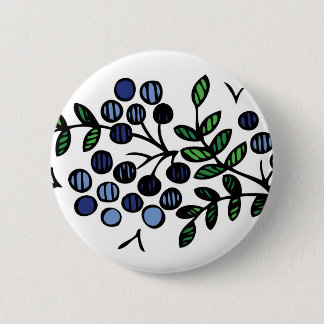 Blauwbes-knopbloemontwerp Ronde Button 5,7 Cm