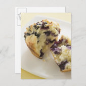 Blauwbes met een witte bord briefkaart (Voorkant / Achterkant)