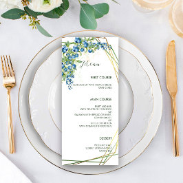 Blauwbes met Faux Gold Foil Lijst Rustic Wedding Menu