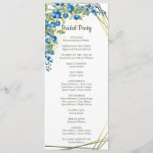 Blauwbes met Faux Gold Foil Lijst Rustic Wedding Programmakaart (Achterkant)