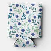 Blauwbes met groen lederen patroon blikjeskoeler (Voorkant)