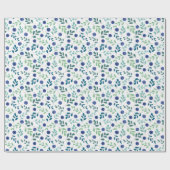 Blauwbes met groen lederen patroon cadeaupapier (Vlak)
