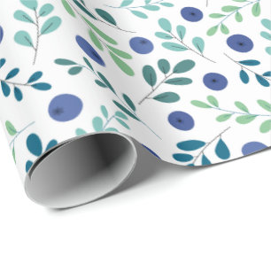 Blauwbes met groen lederen patroon cadeaupapier