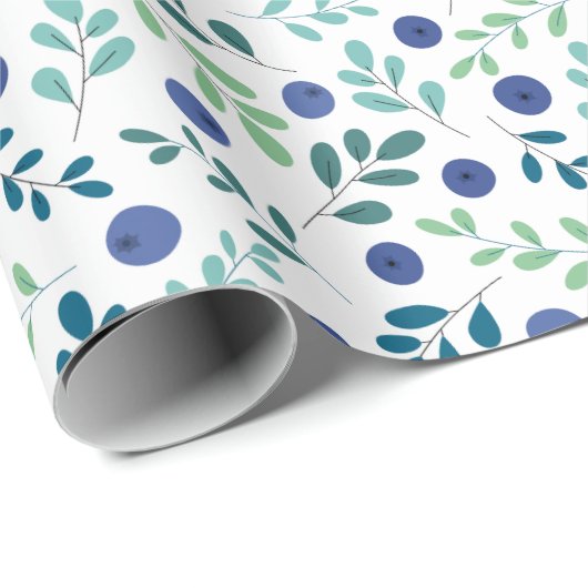 Blauwbes met groen lederen patroon cadeaupapier (Rol Hoek)