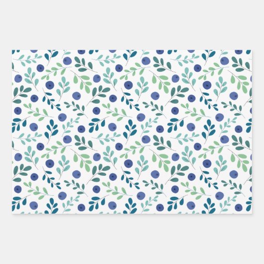 Blauwbes met groen lederen patroon inpakpapier vel (Voorkant 3)