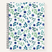 Blauwbes met groen lederen patroon notitieboek (Voorkant)