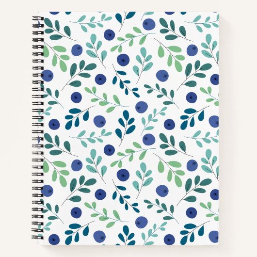 Blauwbes met groen lederen patroon notitieboek (Voorkant)