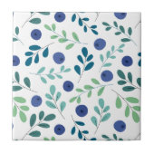 Blauwbes met groen lederen patroon tegeltje (Voorkant)