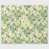 Blauwbes met libellen cadeaupapier (Vlak)