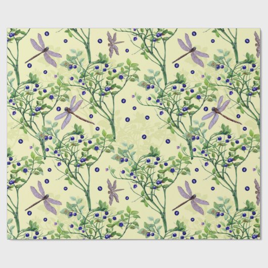 Blauwbes met libellen cadeaupapier (Vlak)