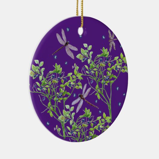 Blauwbes met libellen keramisch ornament (Rechts)