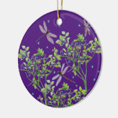 Blauwbes met libellen keramisch ornament (Links)