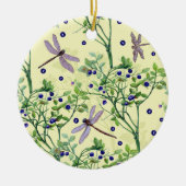 Blauwbes met libellen keramisch ornament (Voorkant)