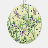 Blauwbes met libellen keramisch ornament (Links)