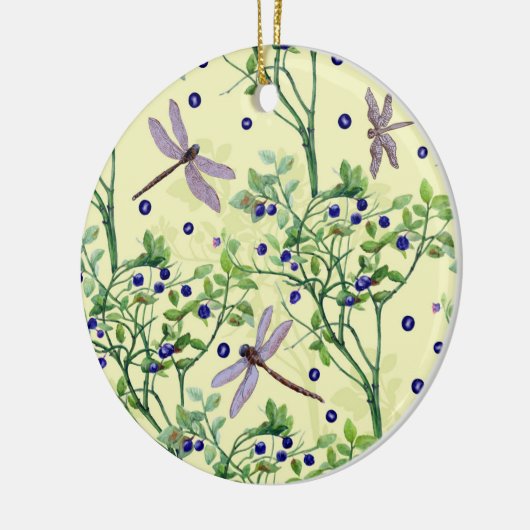 Blauwbes met libellen keramisch ornament (Links)