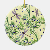 Blauwbes met libellen keramisch ornament (Achterkant)