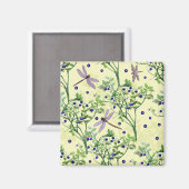 Blauwbes met libellen magneet (Voorkant / Achterkant)