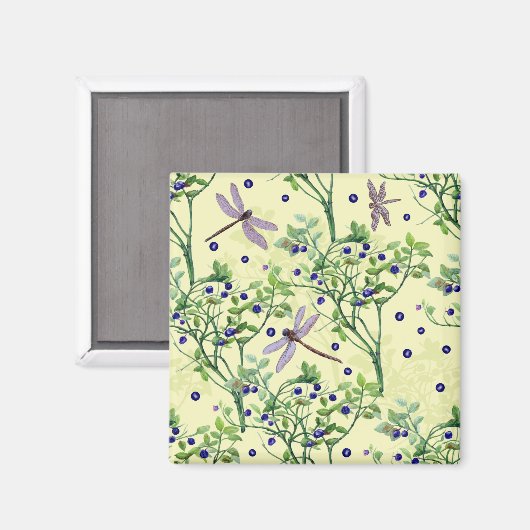 Blauwbes met libellen magneet (Voorkant / Achterkant)