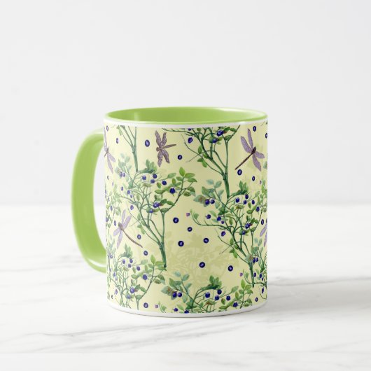 Blauwbes met libellen mok (Voorkant links)