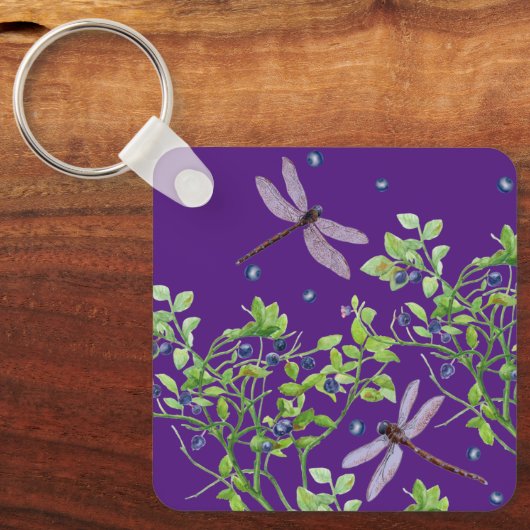 Blauwbes met libellen sleutelhanger (Voorkant)