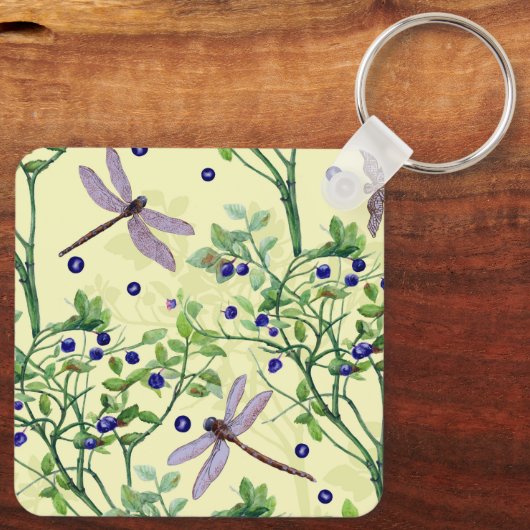 Blauwbes met libellen sleutelhanger (Achterkant)
