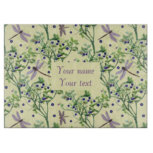 Blauwbes met libellen snijplank (Voorkant)