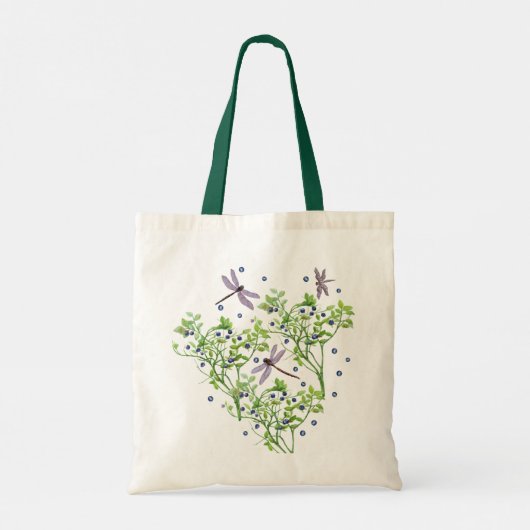 Blauwbes met libellen tote bag (Achterkant)