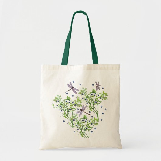 Blauwbes met libellen tote bag (Voorkant)