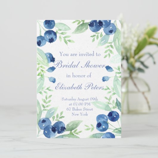 Blauwbes Midzomer Rustic Berry Vrijgezellenfeest Kaart (Staand voorkant)