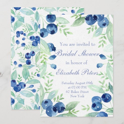 Blauwbes Midzomer Rustic Berry Vrijgezellenfeest Kaart (Voorkant / Achterkant)