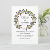 Blauwbes | Moderne botanische bruiloft Kaart (Staand voorkant)