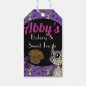Blauwbes Muffin Bloop Cat Aangepaste bakkerij Cadeaulabel (Voorkant)
