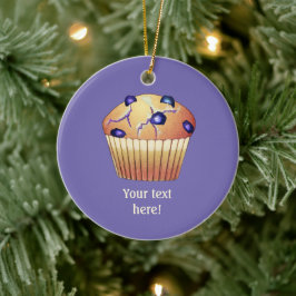 Blauwbes Muffin in Liner - Cake met je slogan Keramisch Ornament