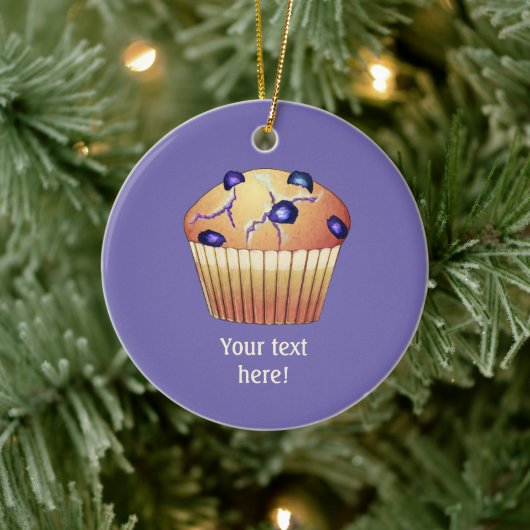 Blauwbes Muffin in Liner - Cake met je slogan Keramisch Ornament (Boom)