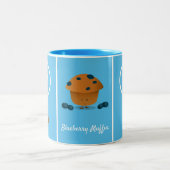 Blauwbes Muffin Monogram tekenfilm Blauw Tweekleurige Koffiemok (Center)