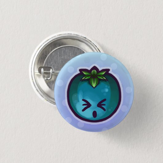 Blauwbes>o< Ronde Button 3,2 Cm (Voorkant /achterkant)