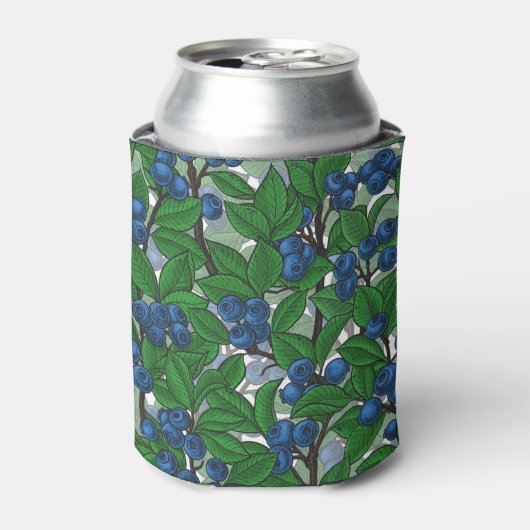 Blauwbes op wit blikjeskoeler (Blikje Voorkant)