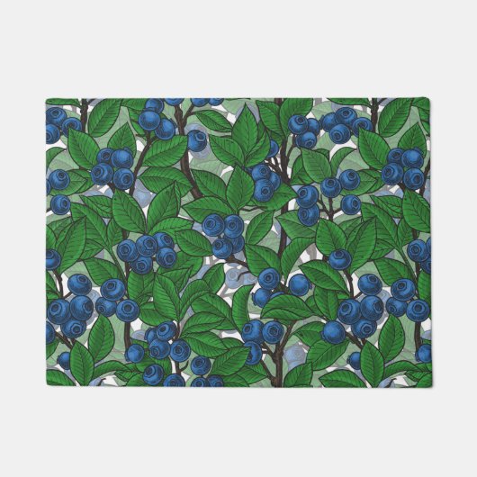 Blauwbes op wit deurmat (Voorkant)