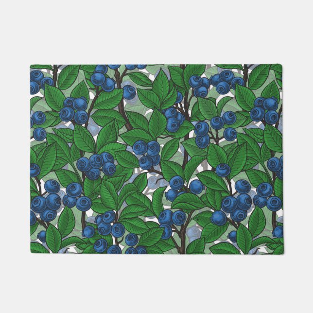 Blauwbes op wit deurmat (Voorkant)