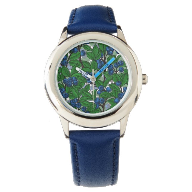 Blauwbes op wit horloge (Voorkant)