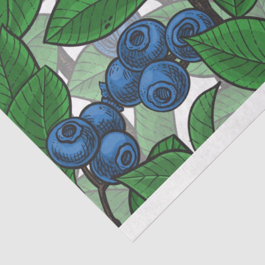 Blauwbes op wit tissuepapier (Detail)