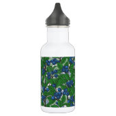 Blauwbes op wit waterfles (Links)