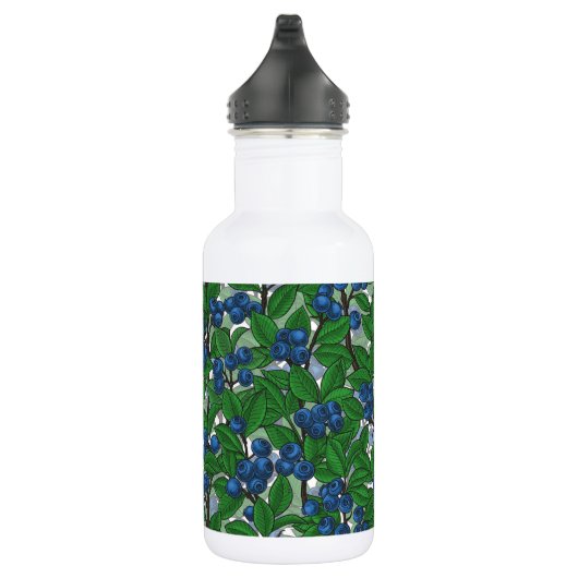 Blauwbes op wit waterfles  (Rechts)