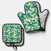 Blauwbes. Ovenwant & Pannenlap Set (Voorkant / Achterkant)