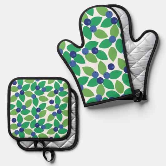 Blauwbes. Ovenwant & Pannenlap Set (Voorkant / Achterkant)