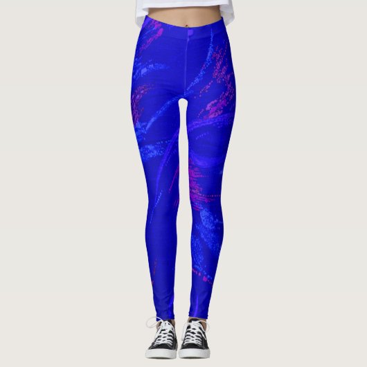 Blauwbes Paarse wervelkolom Leggings (Voorkant)