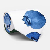 Blauwbes patroon stropdas (Opgerold)