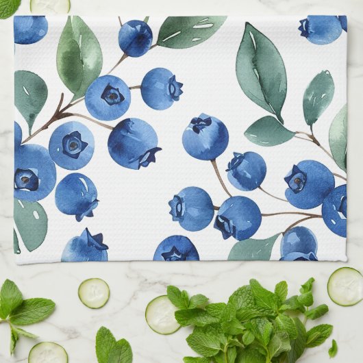 Blauwbes patroon theedoek (Gevouwen)