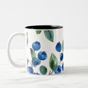 Blauwbes patroon tweekleurige koffiemok